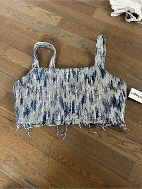 BLUE/SILVER SPARKLE TOP